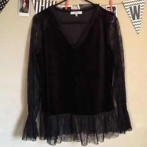 Ro & De velvet lace top